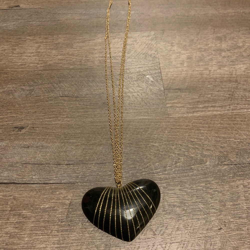 Black & Gold XL Heart Necklace